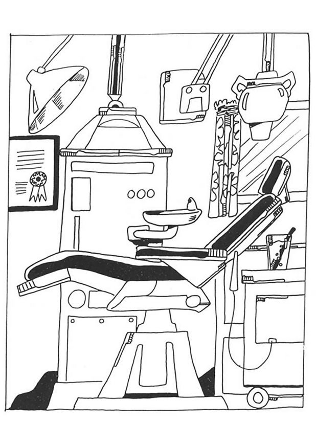 Plansa de colorat cu Dentist 36 30